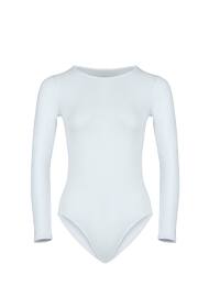Cotton Snap Fastened Long Sleeve Body White