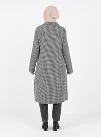 Gray - Black - Houndstooth - Point Collar - Tunic