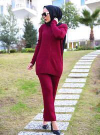Maroon - Unlined - Acrylic - - - Knit Suits
