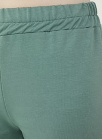 Elastic Waist Track Pants - Dark Green Almond