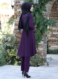 Purple - Unlined - Crepe - Suit
