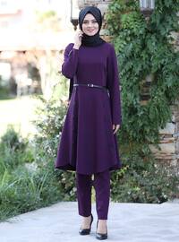 Purple - Unlined - Crepe - Suit