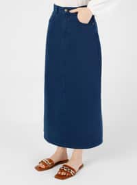Navy Blue - Indigo - Navy Blue - Unlined - Skirt