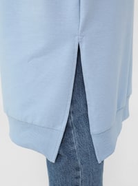Zipper Detailed Sweatshirt - Deep Blue