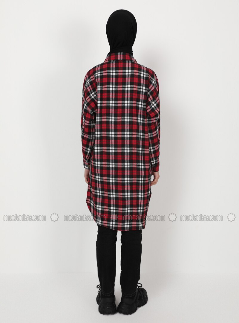 red black plaid tunic