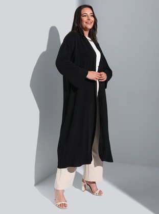 Plus Size Solid Color Abaya Abaya Abaya Black