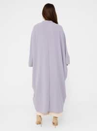 Lilac - Crew neck - Unlined - Plus Size Abaya