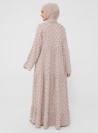Multi - Crew neck - Unlined - Modest Dress - Casual