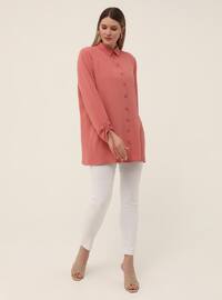 Button Down Tunic - Light Pink