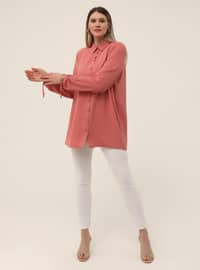 Button Down Tunic - Light Pink