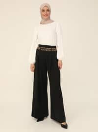 Ribbon Belt Aerobin Trousers Skirt - Black