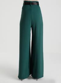 Ribbon Belt Aerobin Trousers Skirt - Dark Green