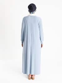Oversize Basic Casual Dress - Ice Blue