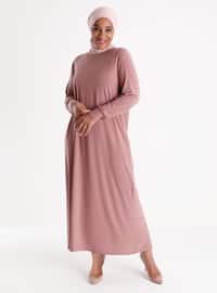 فستان كاجوال أساسي مقاس كبير - سلموني - علياء