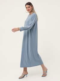 Oversize Basic Casual Dress - Ice Blue
