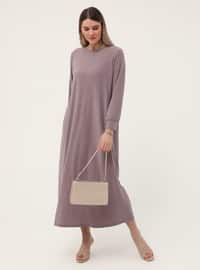 Oversize Basic Casual Dress - Dusty Lilac