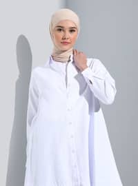 Button Down Mevlana Shirt İn Oxford Fabric White