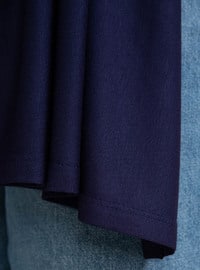 Combed Cotton Shawl Navy Blue