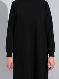 Black - Black - Crew neck - Unlined - Modest Dress