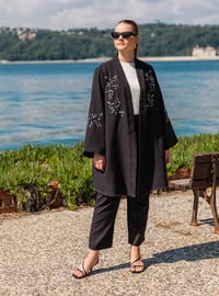 Oversize Jacket&Trousers Evening Dress Set - Black
