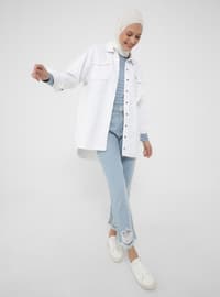 White - Unlined - Point Collar - Jacket