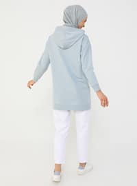 Sweatshirt with Hood - Sky Blue