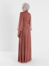 Onion Skin - Fully Lined - Crew neck - Muslim Evening Dress