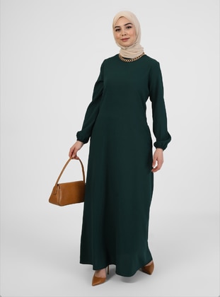 Hidden Pocket Dress - Emerald Green - Tavin