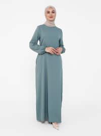  Modest Dress With Elastic Sleeves And Hidden Pockets
