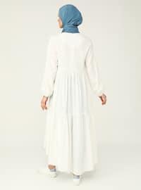 Short Front Short Back Long Oversized Modest Dress White