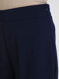 Basic Fabric Pants - Navy Blue