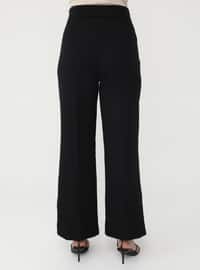 Basic Fabric Pants - Black - Woman