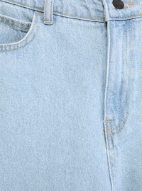 Natural Fabric Wide Leg Jeans Ice Blue
