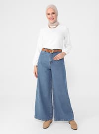 بنطال جينز واسع - نيلي -ريفكا كاجوال