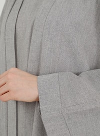 Natural Fabric Sleeveless Dress&Ferace Co-Ord Gray