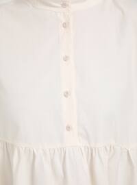 Cream - Button Collar - Tunic