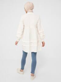 Cream - Button Collar - Tunic