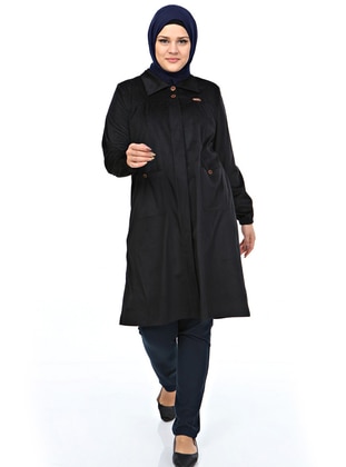Black - Unlined - Point Collar - Topcoat
