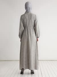  - Stripe - Crew neck - Unlined - Modest Dress