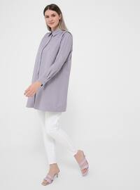 Lilac - Point Collar - Plus Size Tunic