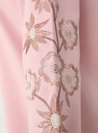 Embroidered Sleeve Sweatshirt - Cotton Candy