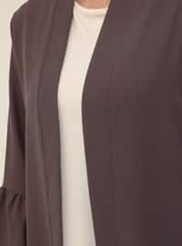 Oversize Sleeves Flounce Detailed Textile Cape - Cold Purple