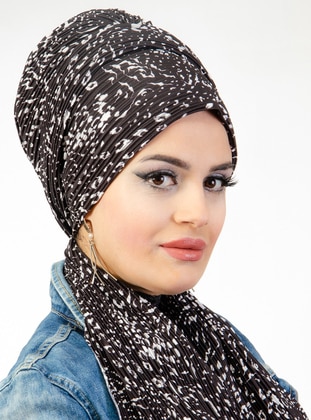 Ready Made Undercap With Scarf Black Instant Scarf