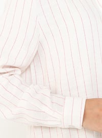 Dusty Rose - Stripe - Unlined - Button Collar - Topcoat