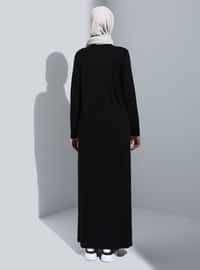 Viscose Fabric Basic Modest Dress Black