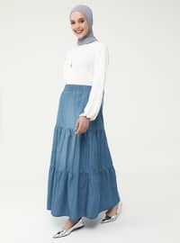 Blue - Unlined - Skirt - Casual