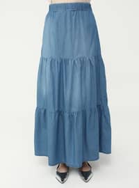 Blue - Unlined - Skirt - Casual