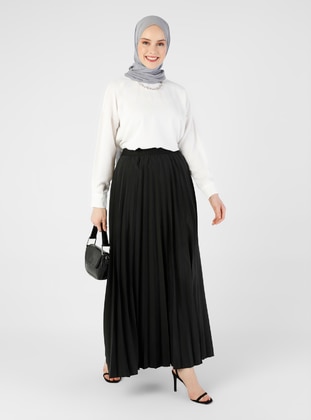Black - Unlined - Skirt - Refka Casual
