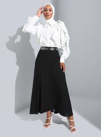 Aerobin Flared Skirt With Elasticated Waist Black