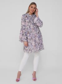 Oversize Tunic - Lilac Floral Print